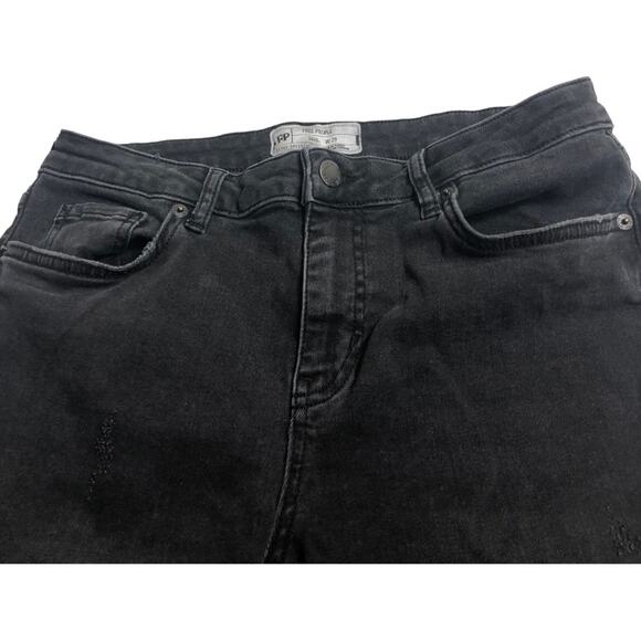 Free People Black Distresssed Frayed Jeans - Picture 9 of 12